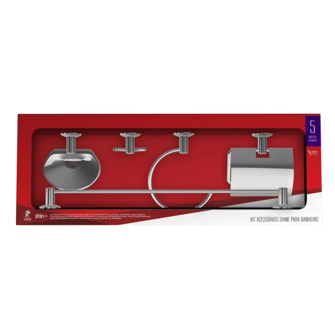 10300 - kIT BANHEIRO METAL SHINE THIN 05 PEÇAS