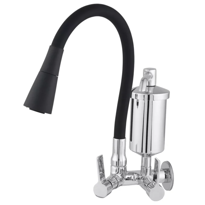 6372 - Torneira Cozinha Parede Filtro Color Duo Black - Copo Metal