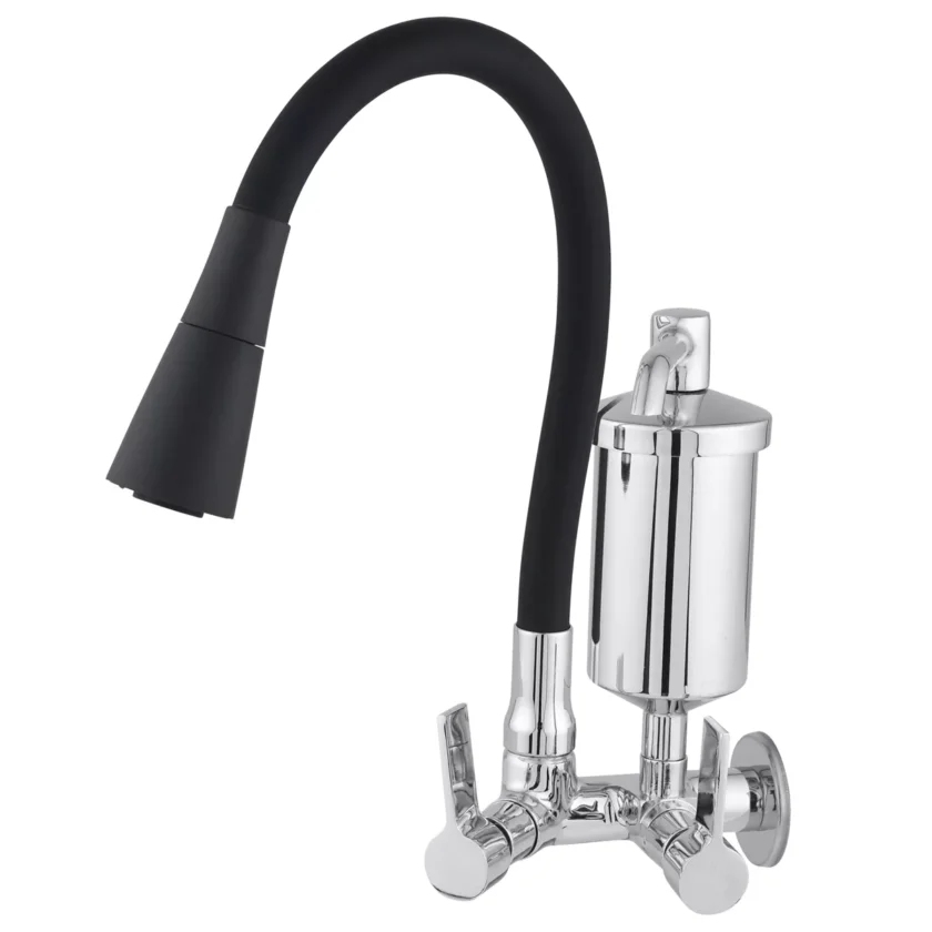 6372 - Torneira Cozinha Parede Filtro Color Duo Black - Copo Metal