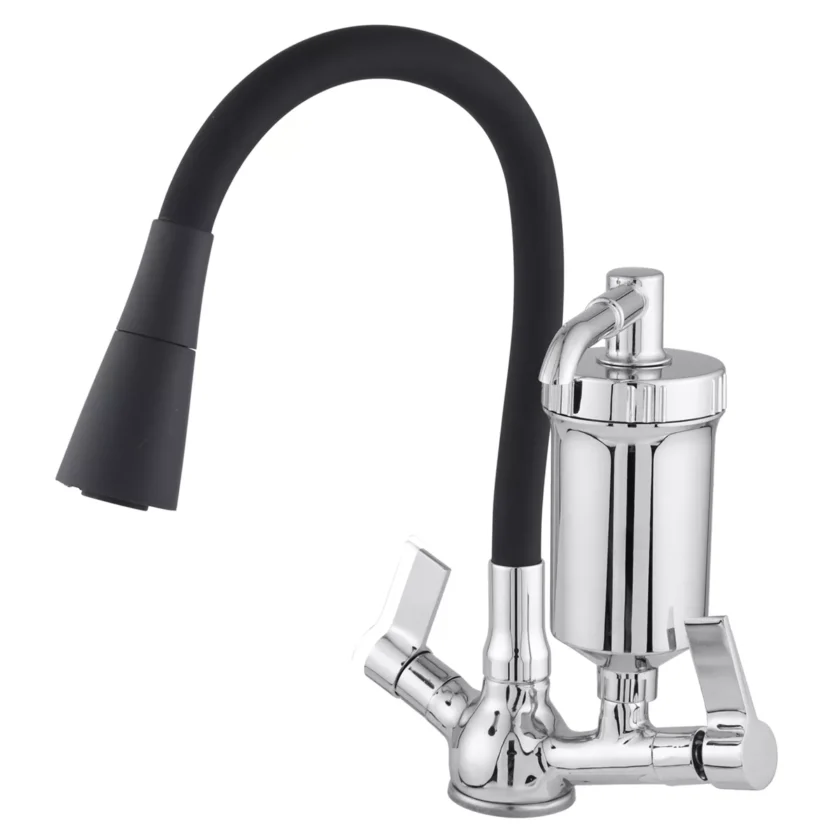6374 - Torneira Cozinha Mesa Filtro Color Duo Black - Copo ABS