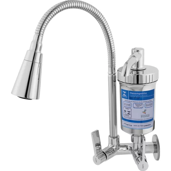 3672 - Torneira Cozinha parede gourmet duo filtro ABS