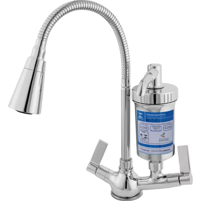 3674 - Torneira Cozinha mesa gourmet duo filtro ABS