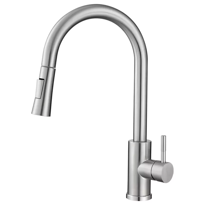 4425 - Misturador monocomando cozinha mesa bica alta c. ducha extensiva aço inox 304