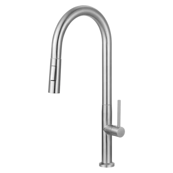 3281 - Torneira cozinha mesa alta com bica articulada dcuh extensiva aço inox 304
