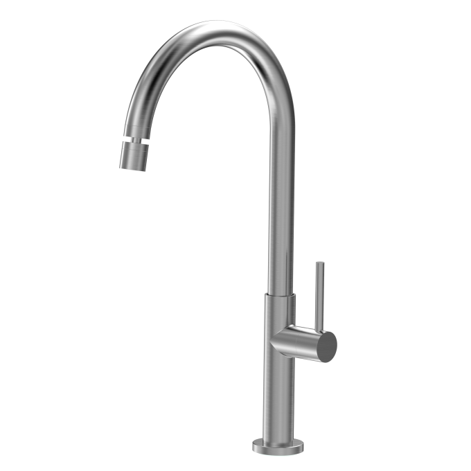 3283 - Torneira Cozinha Mesa Alta c/ Arejador Articulado Aço Inox 304
