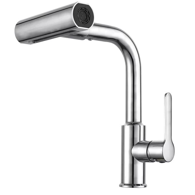 3284 - Torneira cozinha mesa alta com arejador giratório 4 funçoes aço inox 304