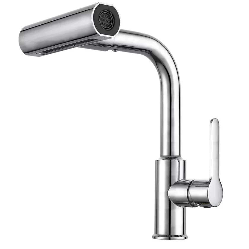 3284 - Torneira cozinha mesa alta com arejador giratório 4 funçoes aço inox 304