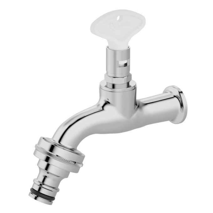 1129 - Torneira jardim com acionamento antivandalismo com bico latão