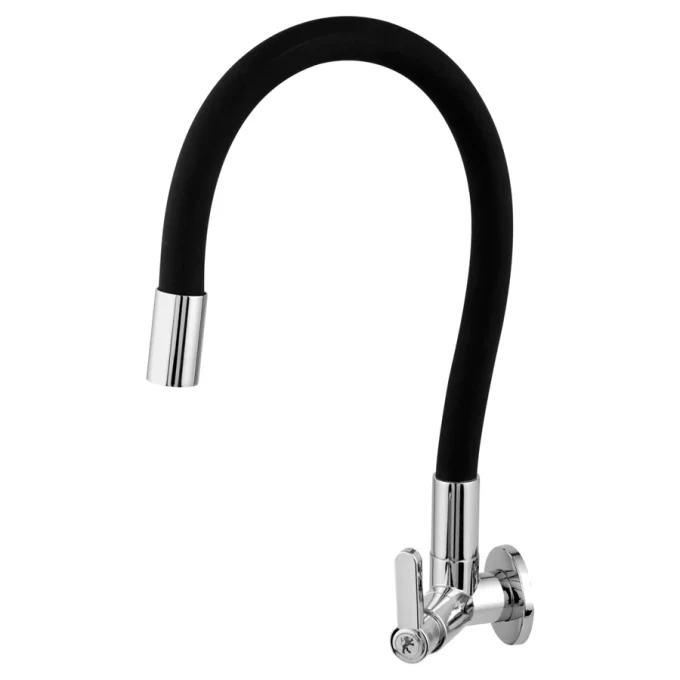 1368 - Torneira cozinha parede 1.4 de volta cromada PLASTIC FLEX - Black