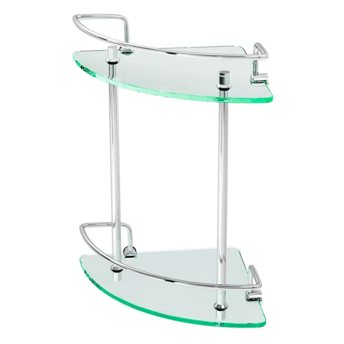 17016 - Porta shampoo duplo canto aluminio 30cm
