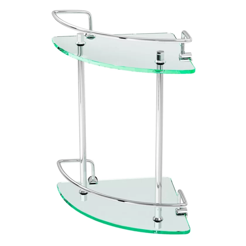 17016 - Porta shampoo duplo canto aluminio 30cm