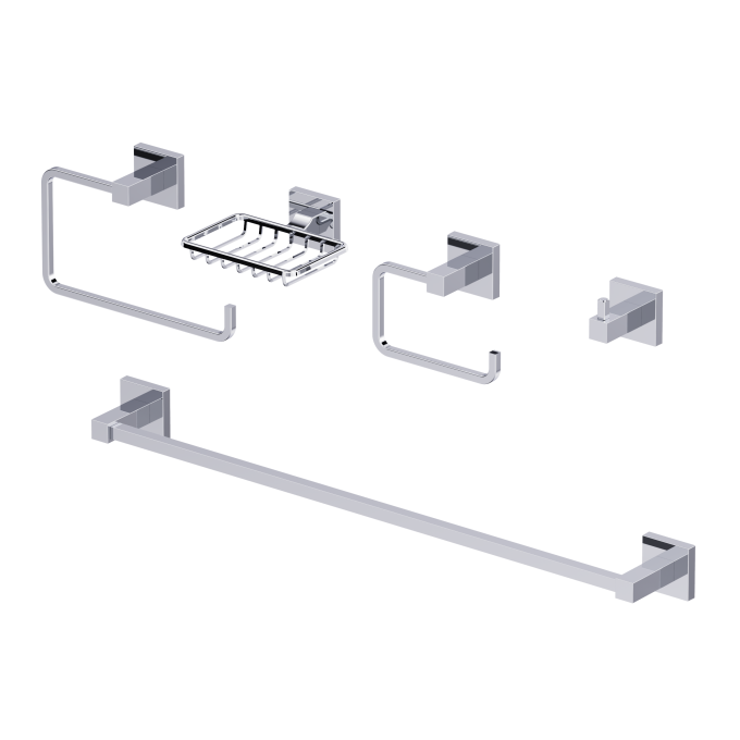 81300 - Kit Acessórios para Banheiro Platz 05 peças