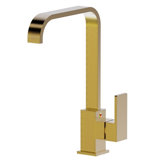 9008 - Misturador Monocomando Lavatório Mesa Bica Alta Square - Golden